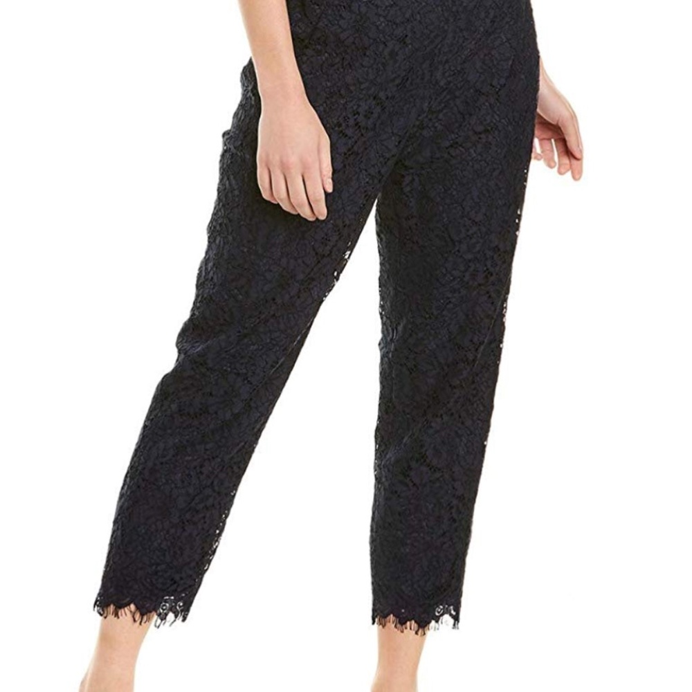 J Crew Floral Lace Pant- Black